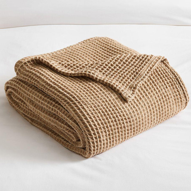 Waffle Weave Blanket, Tobacco, Full/Queen
