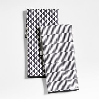 Modern Check Recycled Dish Towel, Set of 2