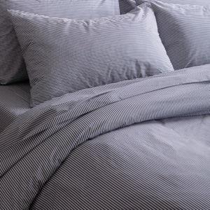 Classic Organic Percale Duvet Cover - Full/Queen in Oxford Stripe
