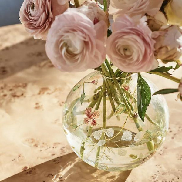 Bella Handpainted Floral Glass Vase