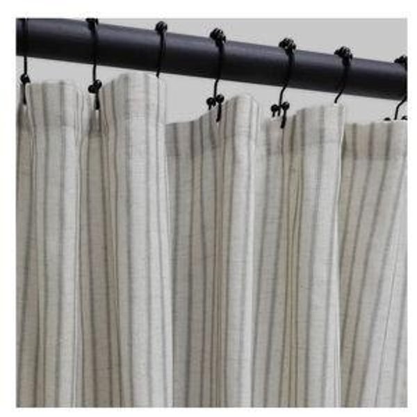 Farmhouse Striped Shower Curtain- Sage - 72x72 Inches