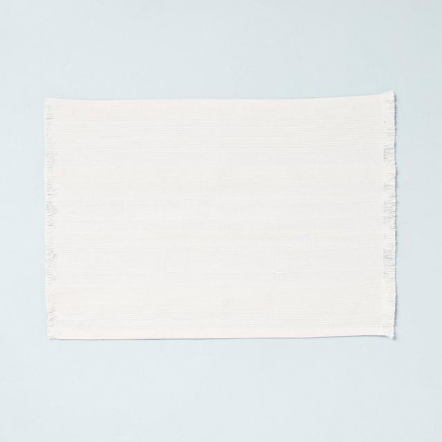 Texture Stripes with Micro Fringe Placemat Sour Cream - Hearth & Hand™ with Magnolia