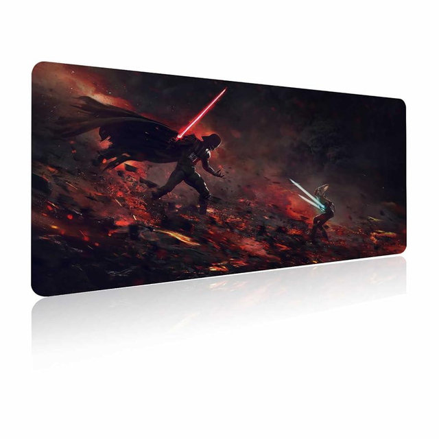 XXL Mouse Pad Ahsoka-Tano Vs Vader,Extra Large Gaming Mousepad Laptop Desk Mat,Non-Slip Rubber Base,Stitched Edges,Smooth Fabric,Computer Keyboard & Mice Combo Pads for Office Game 31.5x15.7