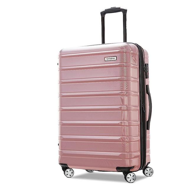 Samsonite Omni 2 Hardside Expandable Luggage with Spinner Wheels, Checked-Medium 24-Inch, Rose Gold