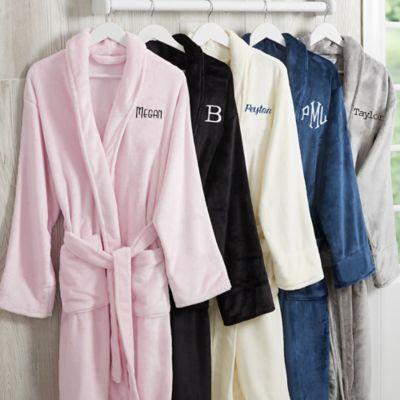 Classic Comfort Personalized Luxury Fleece Robe in Navy