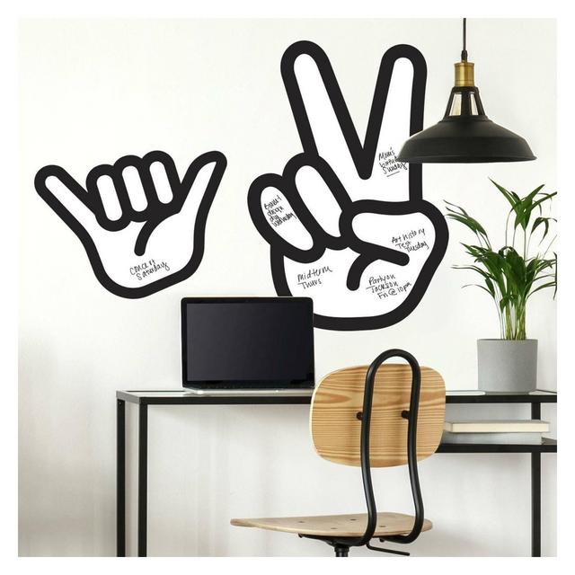 Peace Hand Dry Erase Peel and Stick Giant Wall Decal - RoomMates