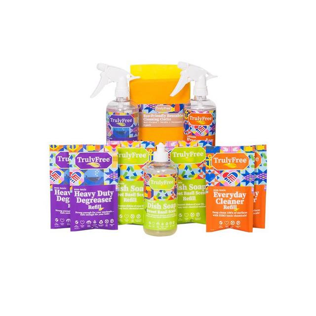 Truly Free Kitchen Cleaning Bundle, Natural, No Chemical Cleaners For everything In Your Kitchen and Home (Essentials Kitchen Cleaning Bundle (4 Products))