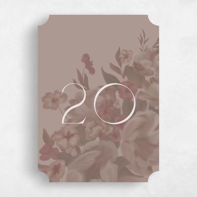 Brown Ticket Wedding Table Number - Canopy