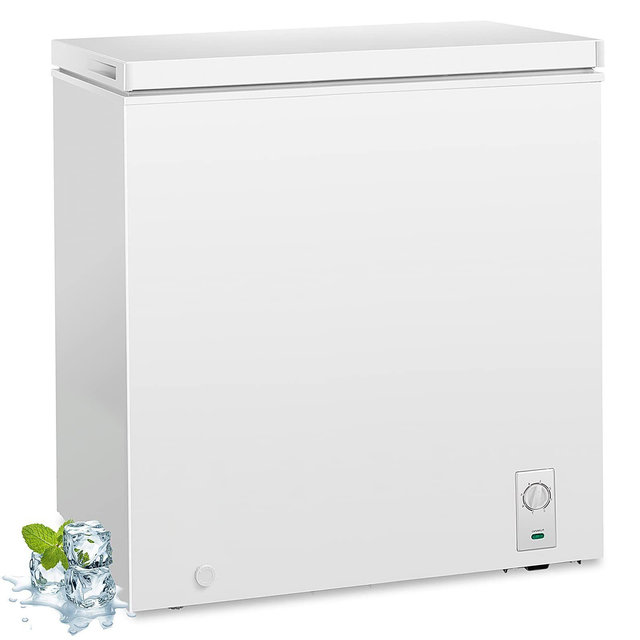 R.W.FLAME 7.0 Cu. Ft. Chest Freezer, -4°F to 6.8°F, Top-Opening, Adjustable Temperature, Defrost Drain, Energy Saving, White