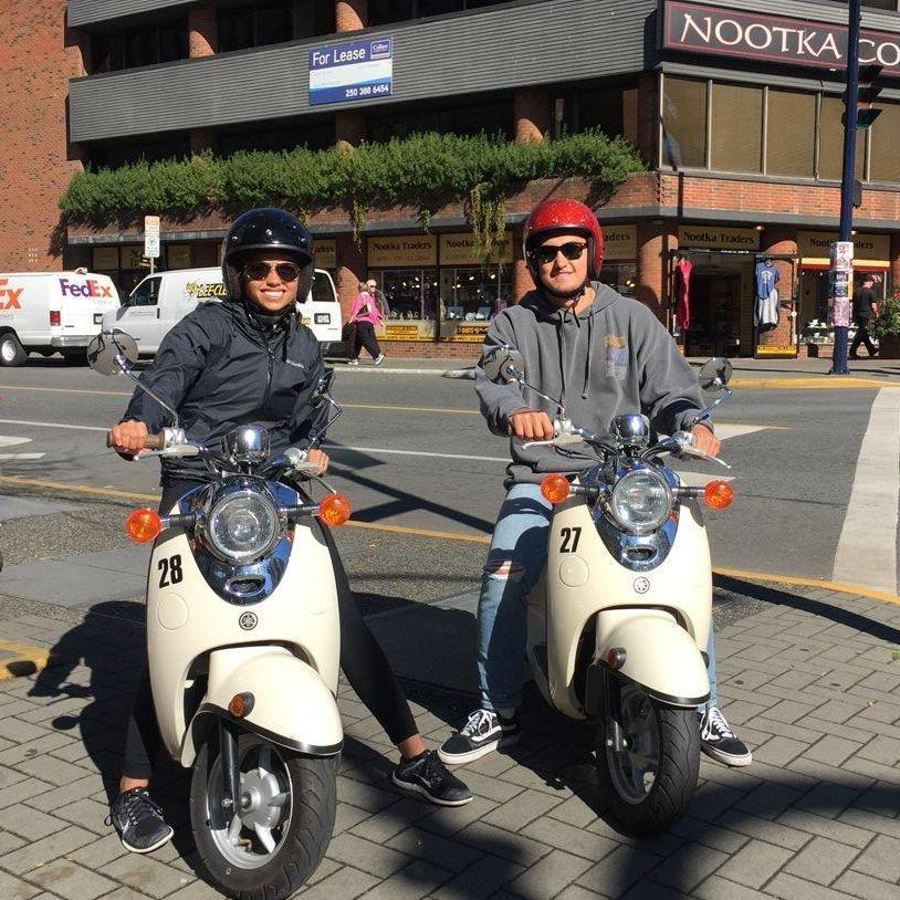 Riding vespas in Vancouver BC