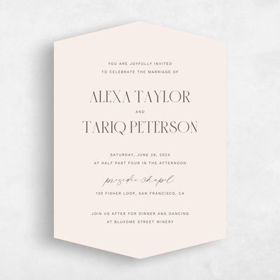 Linen, Beige Wedding Invitation - Roberts Portrait