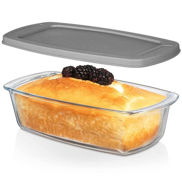 LARGE 7.6 Cups/1800ML/1.9Qt Razab Glass Loaf Pan w/Lids - Meatloaf Pan BPA-free Airtight Lids -Grip Handle Easy Carry, Microwave and Oven Safe - Loaf Pans For Baking Bread, Cakes, Pasta Glass Loaf Pan