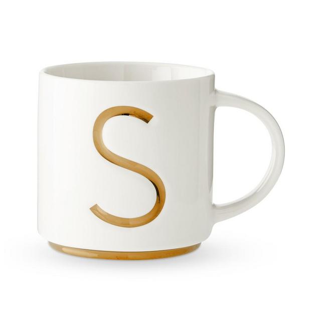 Gold Monogram Mug, S
