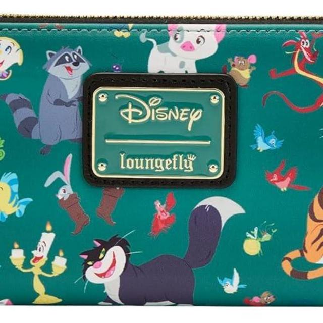 Loungefly Disney Wallet Princess Sidekicks Print Zip Faux Leather Clutch