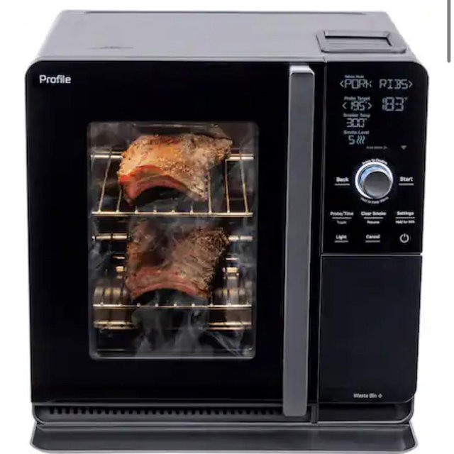 GE Profile - Smart Indoor Smoker - Black
