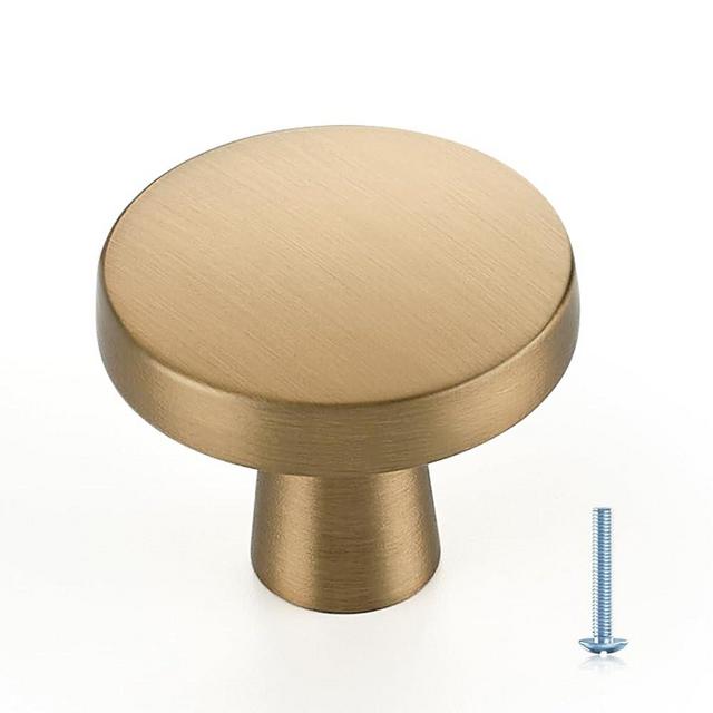Ravinte 30 Pack Solid Single Hole Kitchen Round Cabinet Knobs Champagne Bronze Pulls Drawer Knobs Kitchen Cabinet Hardware Handles