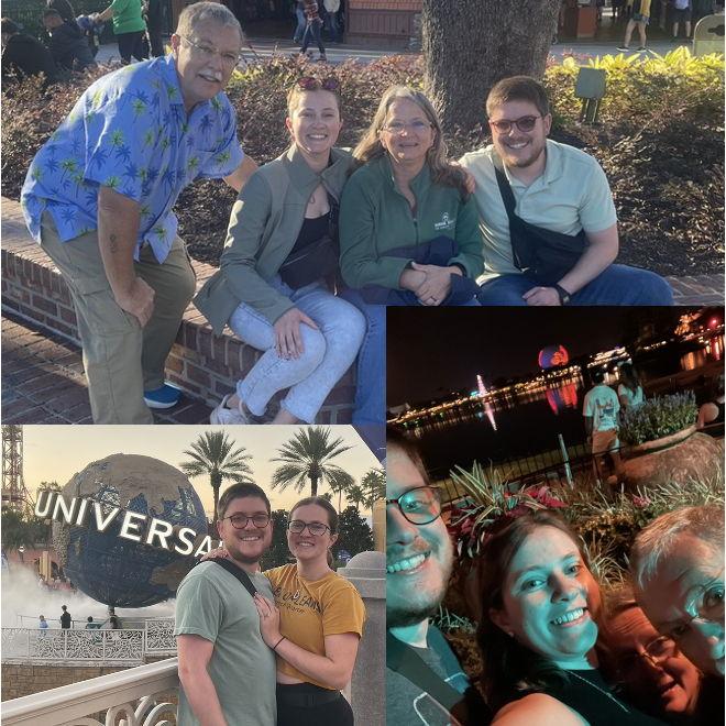 November 2024: Will and Nicole take a trip to Universal Studios and Epcot with her parents.