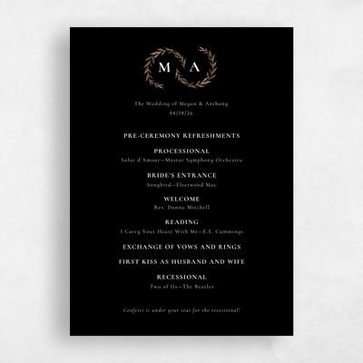 Black Wedding Program - Cappell