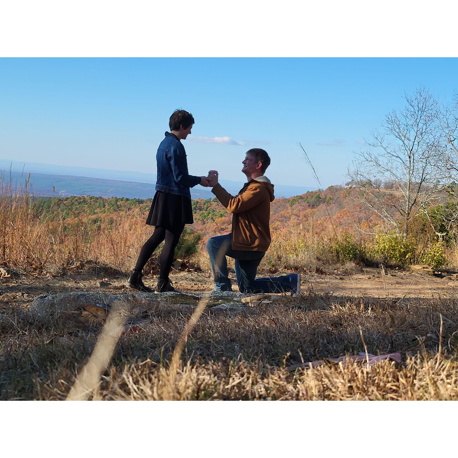 We got engaged on Mt. Nebo on a clear November Saturday. Note the empty ring box - we recreated the photo and I didn't want to take the ring off!