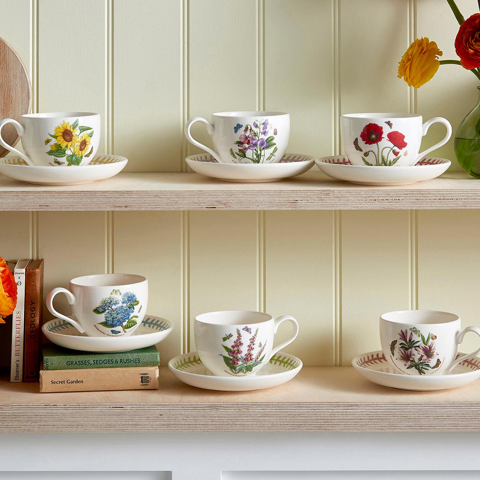 Portmeirion ~ Botanic Garden ~ Botanic Garden ~ SET OF 6 ASSORTED TEACUP & SAUCER (D) 7 OZ, Price $252.00 in Ridgeland, MS from The Everyday Gourmet