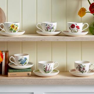 Botanic Garden Meadow Assorted Cup & Saucer, Set of 6