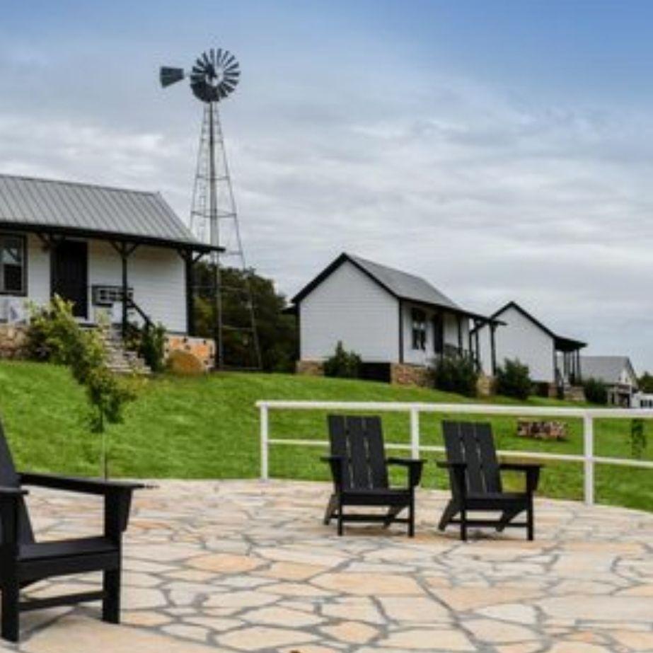 The view of the cabins at the resort
