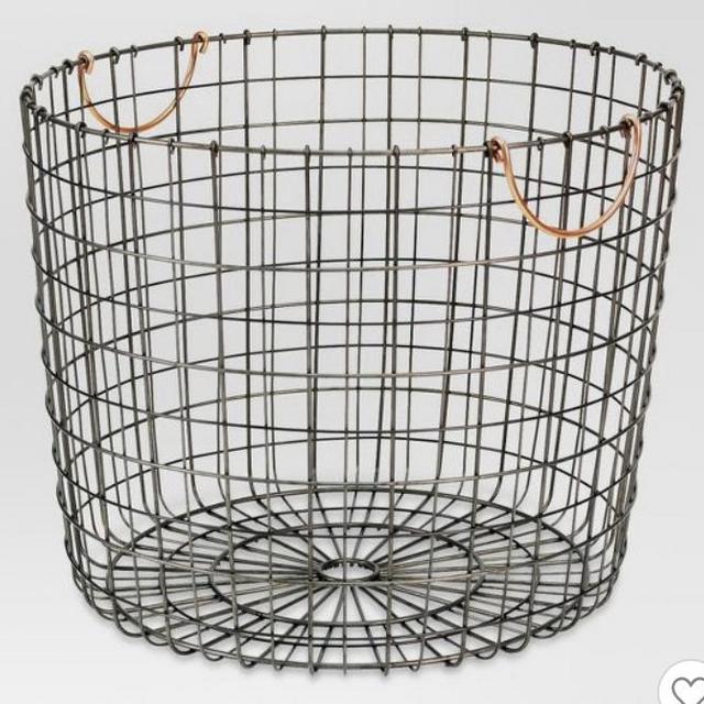 Extra Large Round Wire Decorative Storage Bin With Copper Handles - Threshold™