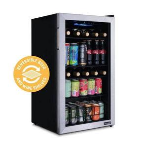 NewAir 19" Stainless Steel Beverage & Wine Cooler (126-Can Capacity, AB-1200FLS)