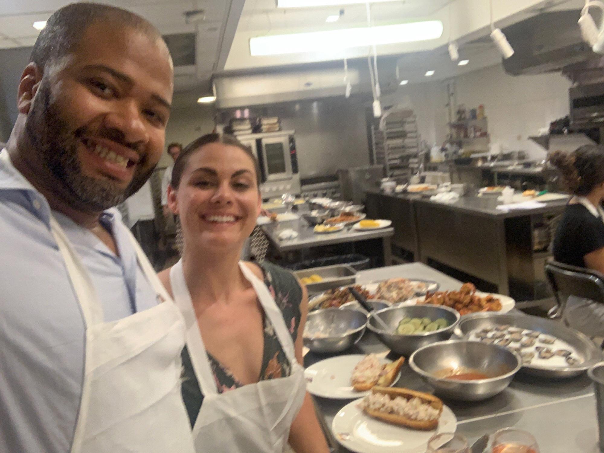 Cooking class at Institute of Culinary Education.