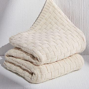 New York Cotton Not So Basic Basketweave Throw