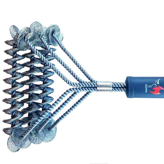 Safe/Clean Grill Brush ~ Bristle Free Barbecue Grill Brush - 100% Rust Resistant Stainless Steel BBQ Grill Cleaner ~ Safe For Porcelain, Ceramic, Steel, Iron ~ Great Grilling Accessories Gift