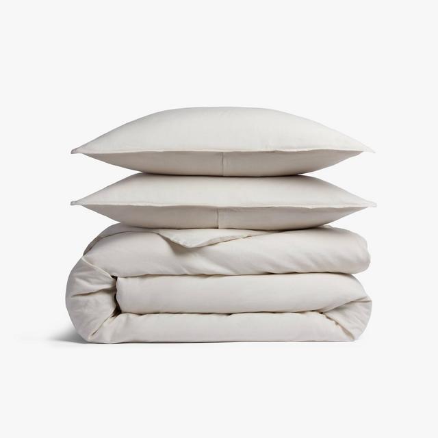King/California King Relaxed Linen Duvet Cover & Sham Set Parchment - Parachute for Target