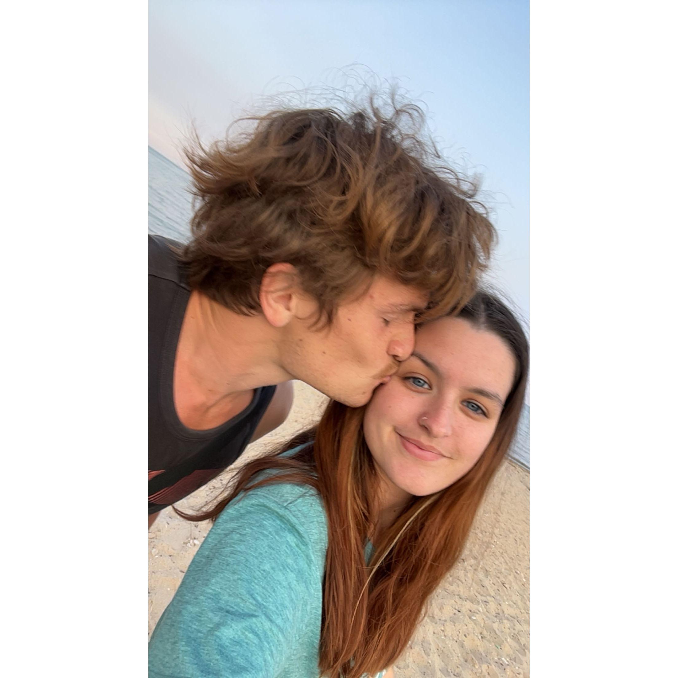 On the beach he proposed on, months before that