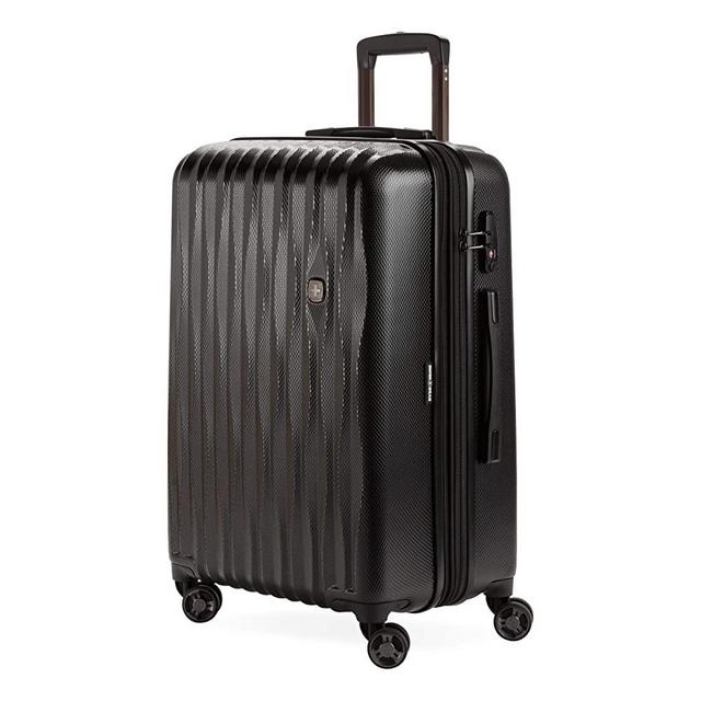 SWISSGEAR 7272 Energie Hardside Polycarbonate Spinner, Medium Checked Luggage - Black