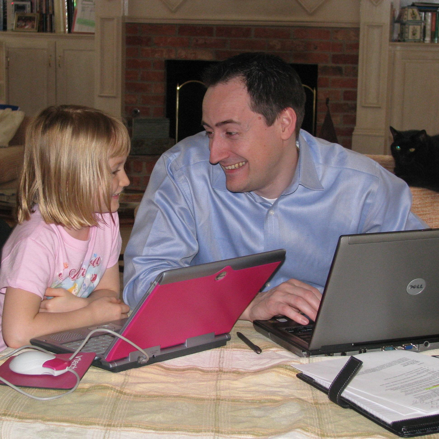 The bride "working" with her dad
