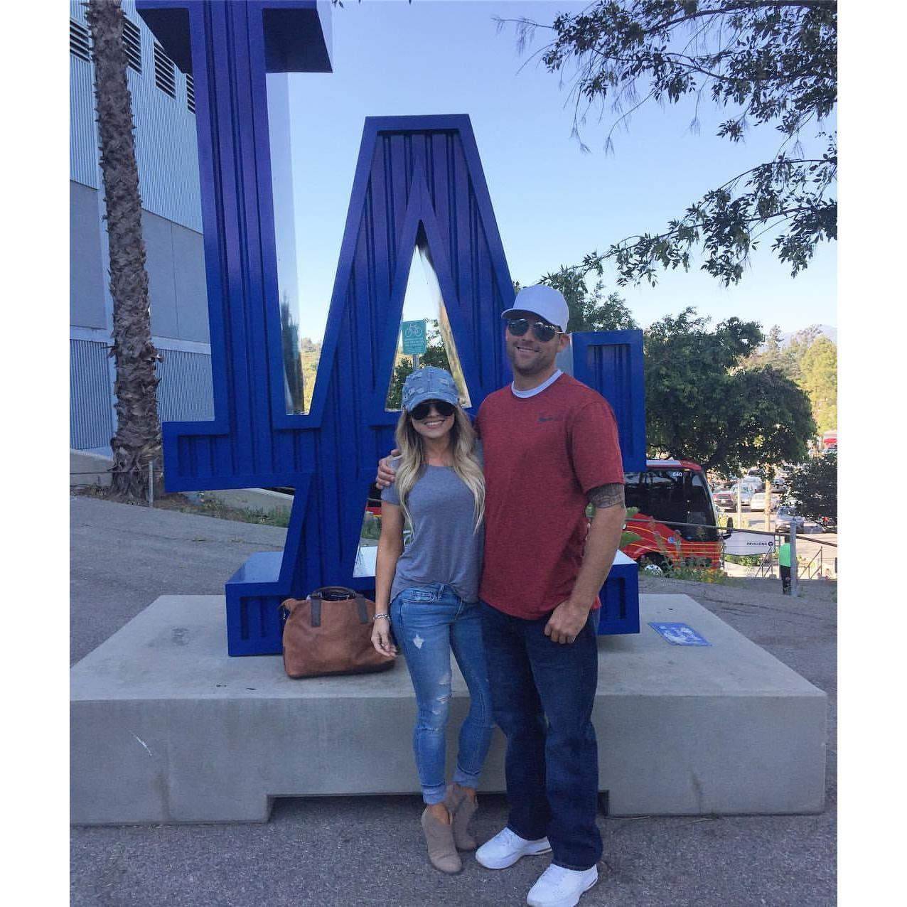 Couldn't miss an opportunity to go to a Dodger's baseball game while Troy was visiting in California
