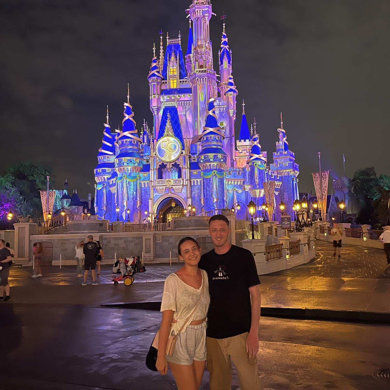 Our first trip to Disney, 1 day, 3 parks, 16 hours and ending our day in Magic Kingdom where it poured rain. We were absolutely soaked but had the best time!