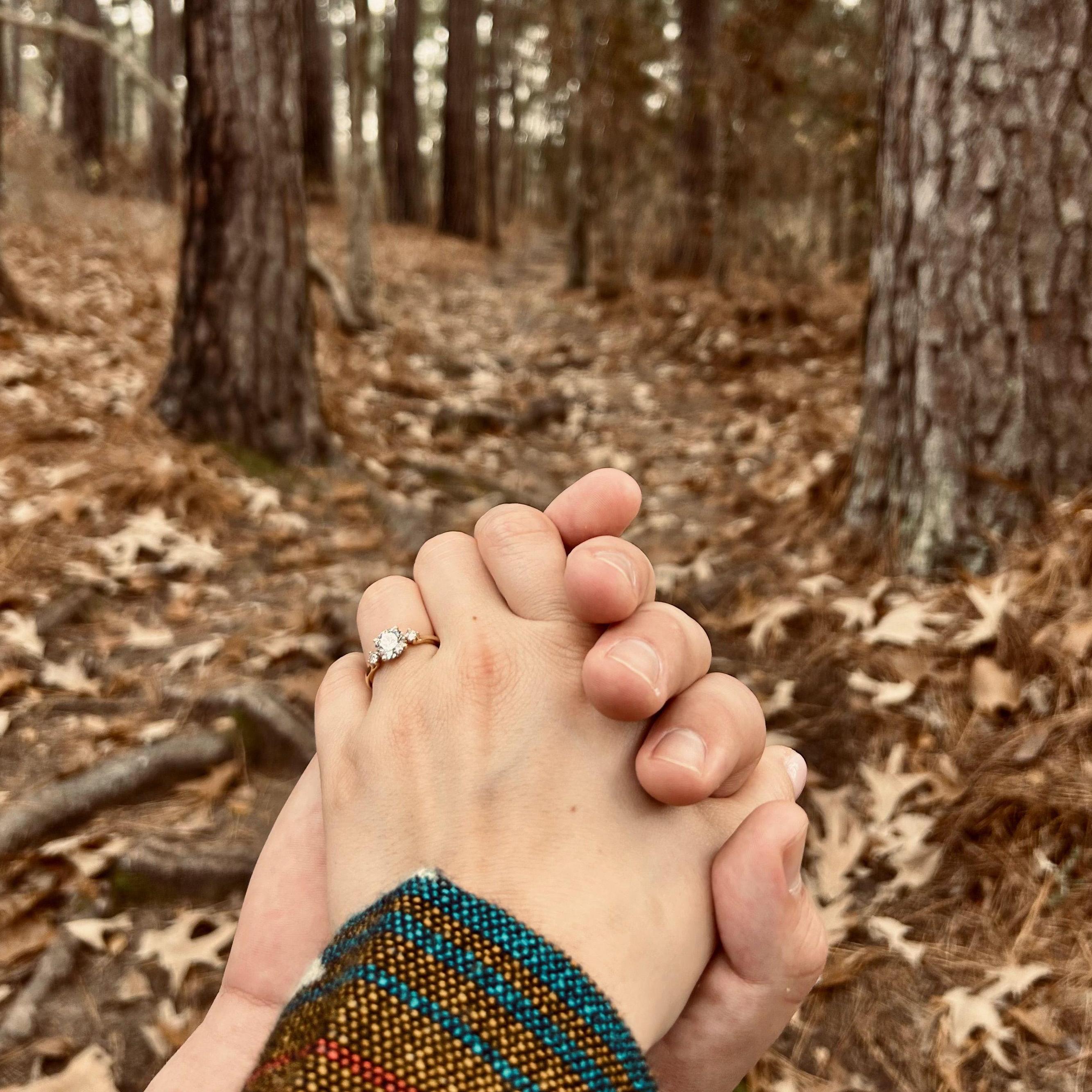 Our photo of the ring along the hike Ben proposed on!
