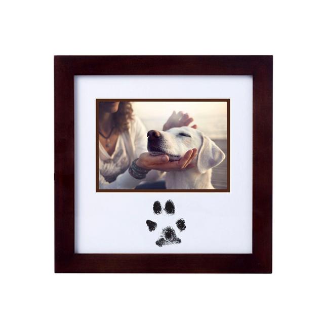 Pearhead® Pawprints 4-Inch x 6-Inch Photo Frame and Clean-Touch Ink Pad Kit in Espresso