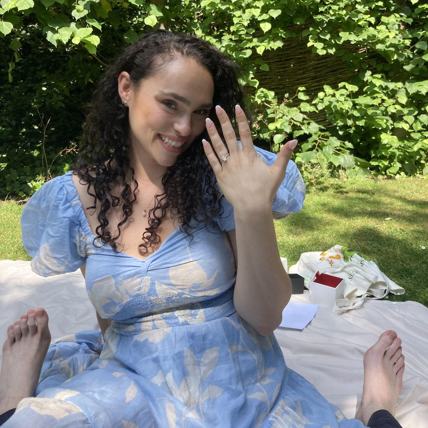 Moments after I said yes!  Moments before our phones died!