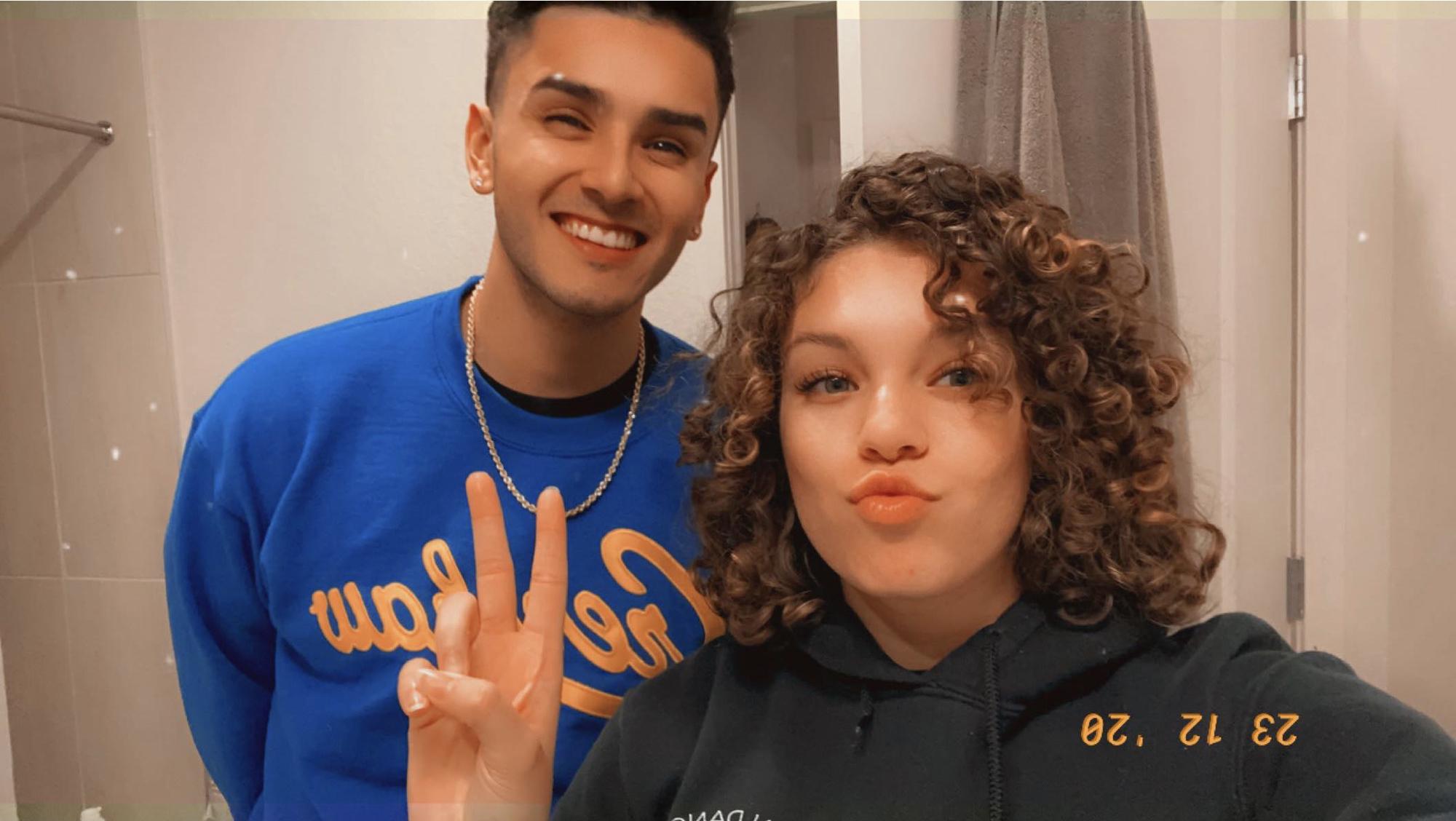 We both chopped our hair off. 😂