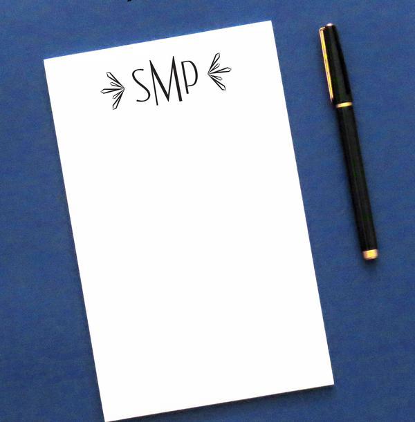 Personalized Modern 3 Letter Monogram Notepads Set