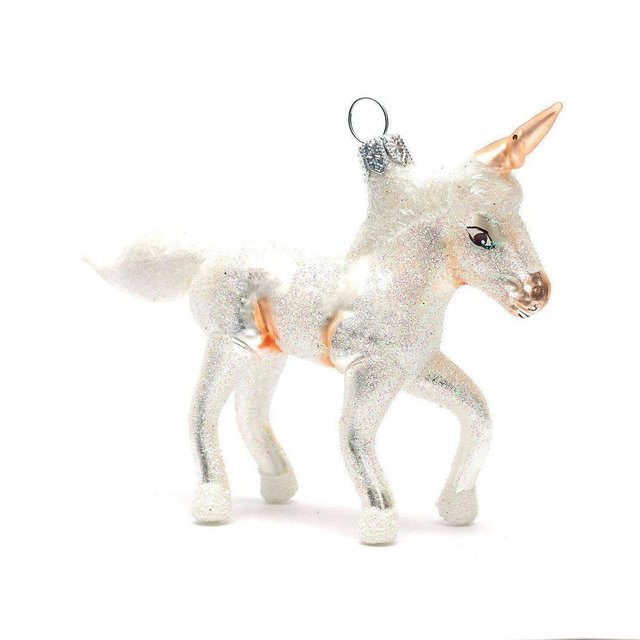 Handmade Glass Unicorn Colt, Christmas Ornament, Collectible Bauble