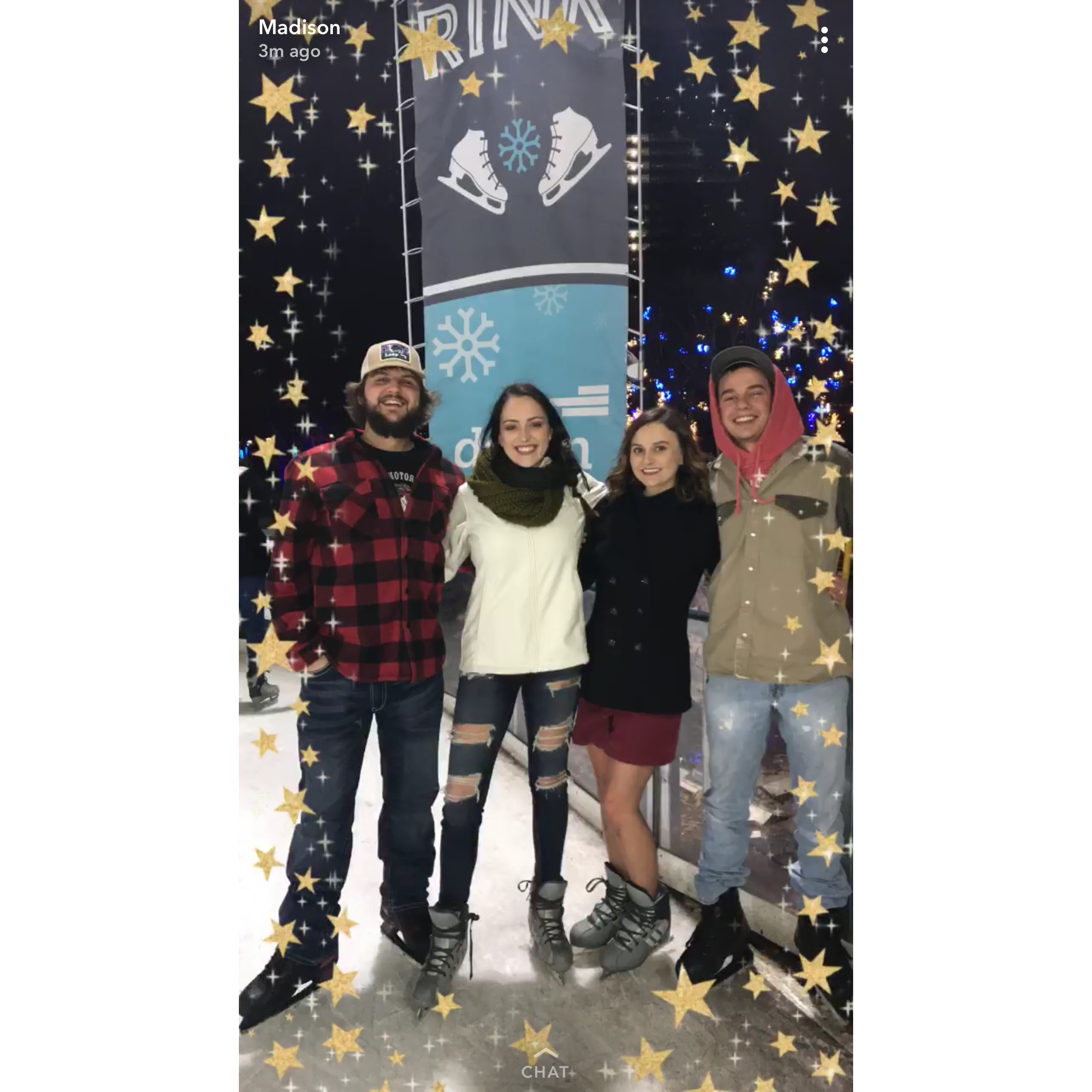 Our second year ice skating, this time with friends