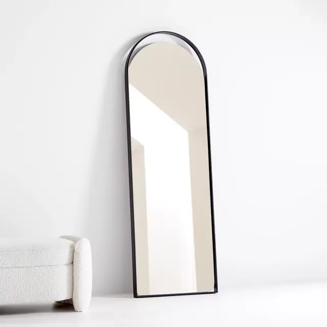 Aosta Black Arch Cutout Floor Mirror