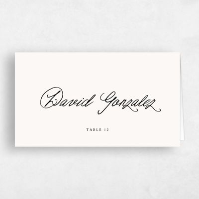 Beige Wedding Place Card - Devan