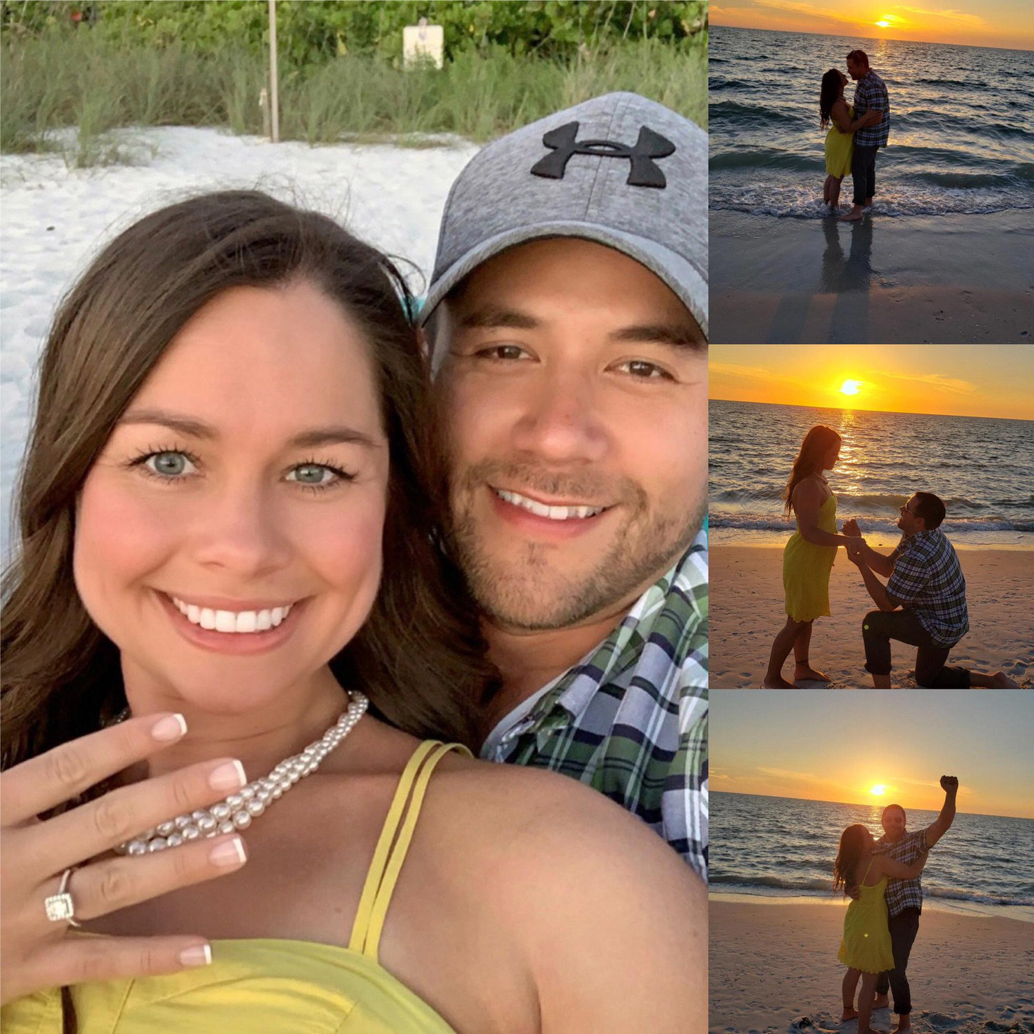 He popped the question during a beautiful sunset on the beach, while we were in Florida !