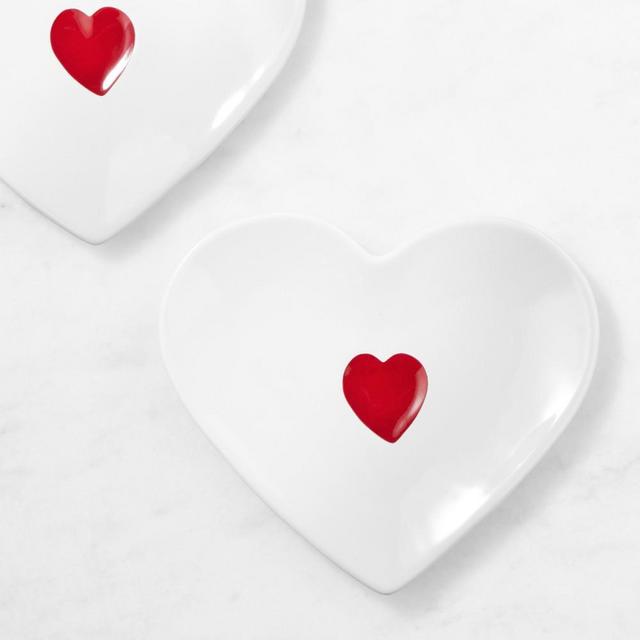 Heart Figural Appetizer Plates, Set of 4