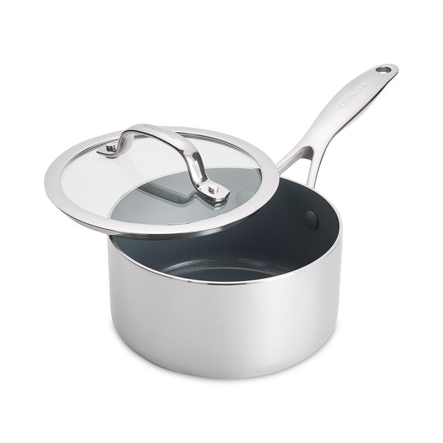GreenPan Valencia Pro Stainless Steel 1.66-Qt. Saucepan with Lid