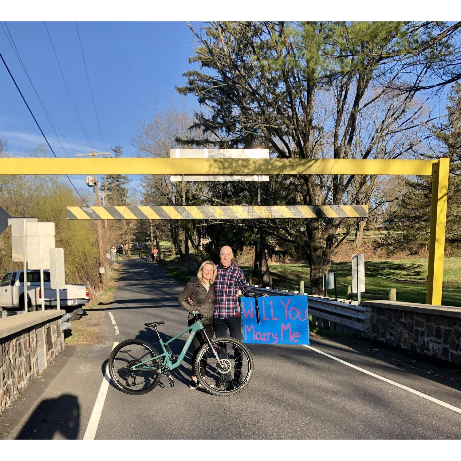 Bob’s proposal on the bridge that brought us together. After riding at Nox with Niki, I went over this bridge with my bike on top of my car causing my seat to get ripped off.